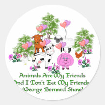 Zitat G.B. Shaw Vegetarian Runder Aufkleber