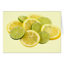 Zitrone und Limone Scheiben Grußkarte