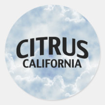 Zitrusfrucht Kalifornien Runde Sticker
