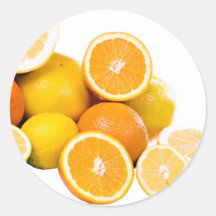 Zitrusfrucht Runder Aufkleber