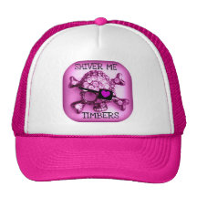 ZITTERE ICH PIRATEN-ROSA-DRUCK DER BAUHOLZ-SKULLY TRUCKER CAP