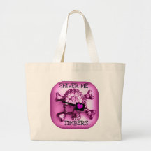 ZITTERE ICH PIRATEN-ROSA-DRUCK DER BAUHOLZ-SKULLY LEINENTASCHE