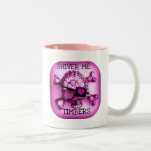 ZITTERE ICH PIRATEN-ROSA-DRUCK DER BAUHOLZ-SKULLY KAFFEE TASSE