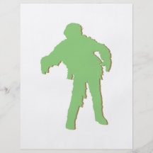 Zombie-grüne Silhouette Vollfarbige Flyer