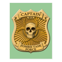 Zombie-Task Force - Kapitän Badge Postkarten