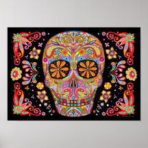 Zuckerschädel-Kunst-Plakat-Druck