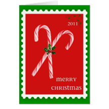 Zuckerstange-WeihnachtsBriefmarken-Gruß-Karte