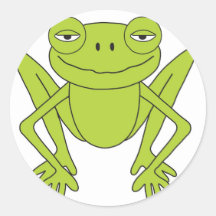 Zufriedener Frosch Runde Aufkleber