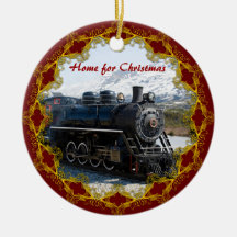 Zuhause auf dem Zug für Weihnachtsverzierung Ornament