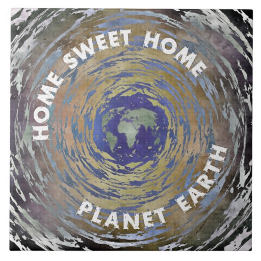 Zuhause-süße Zuhause-Planeten-Erde Keramikfliesen