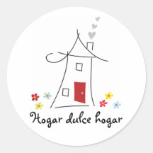 Zuhause-süßes Zuhause/Hogar Dulce Hogar Runder Aufkleber