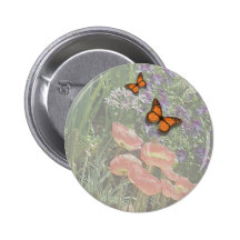 Zuhause und Garten ~ Mohnblumen-Schmetterlings-Blu Button
