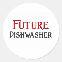 Zukünftige Spülmaschine Runde Sticker