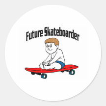 Zukünftiger Skateboardfahrer Runder Sticker