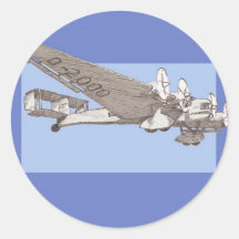 Zwanzigerjahre PassagierflugzeugJunkers G-38 Runder Aufkleber