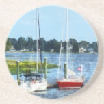 Zwei angekoppelte Segelboote Norwalk, CT Bierdeckel