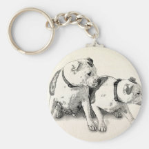 Zwei Bullterrier Schlüsselbänder