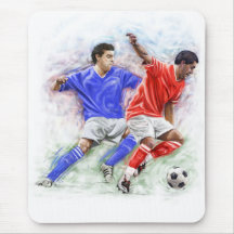 ZWEI FOOTBALLERS/SOCCER SPIELER MAUSPAD