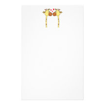 Zwei Giraffen mit roten Liebe-Herzen. Cartoon Individuelle Druckpapiere