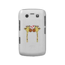 Zwei Giraffen mit roten Liebe-Herzen. Cartoon Blackberry Hüllen