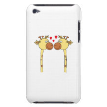Zwei Giraffen mit roten Liebe-Herzen. Cartoon Case-Mate iPod Touch Hülle