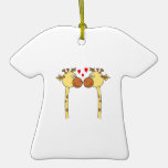 Zwei Giraffen mit roten Liebe-Herzen. Cartoon Weihnachtsornament