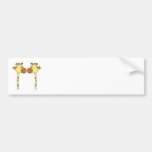 Zwei Giraffen-Nahaufnahme. Cartoon Auto Sticker