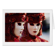 Zwei Leute in den Karnevals-Masken, Venedig (Itali Karten