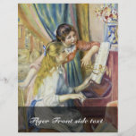 Zwei Mädchen am Klavier, durch Pierre-Auguste Reno Flyerbedruckung