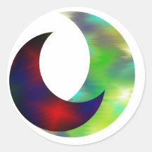 Zwei Monde Runder Sticker
