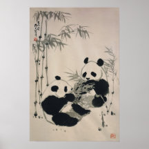 Zwei Panda-Plakat