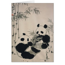 Zwei Pandas Grußkarten