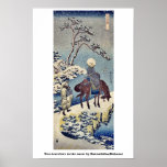 Zwei Reisende im Schnee durch Katsushika, Hokusai Plakate