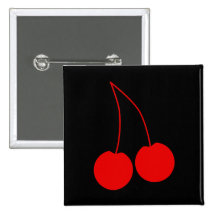 Zwei rote Kirschen Anstecknadelbuttons