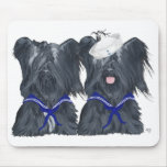 Zwei Skye Terrier Seeleute Mauspads