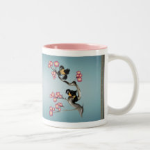Zwei Spatzen auf einem Branch_Mugs Kaffeehaferl