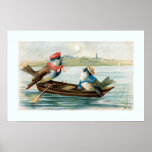 "Zwei Vögel in einem Boot " Plakatdruck