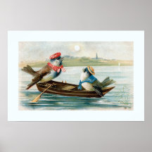 "Zwei Vögel in einem Boot " Plakatdruck