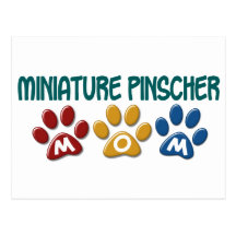 ZWERGPINSCHER Mamma-Tatzen-Druck 1 Postkarte