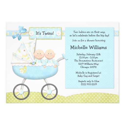 Zwillings-Babyparty-Einladung