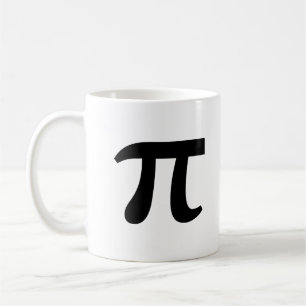 π Pi schwarze Schrift Kaffeetasse