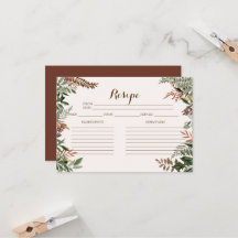 А Herbstkarten Brautparty Rezeptkarten