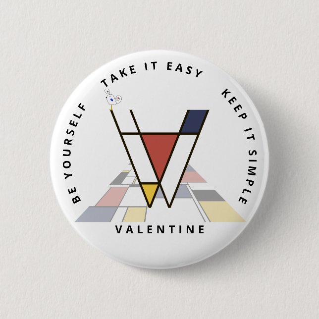 С aptivierende Neoplastik Art Monogram. Buchstabe  Button (Vorderseite)