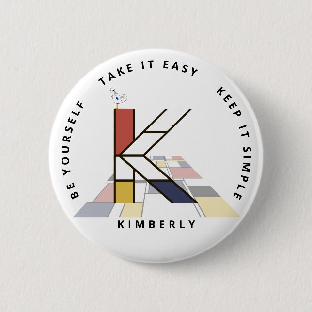 С aptivierende Neoplastik Art Monogram. Buchstabe  Button (Vorderseite)