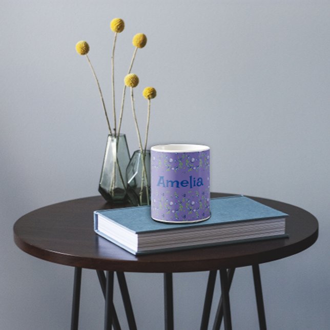 С Blueberry Aquarellmuster Kaffeetasse (Von Creator hochgeladen)