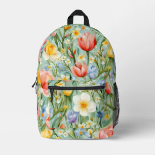 С eindrucksvolle Frühlingsblütenfeld. Malerei Bedruckter Rucksack