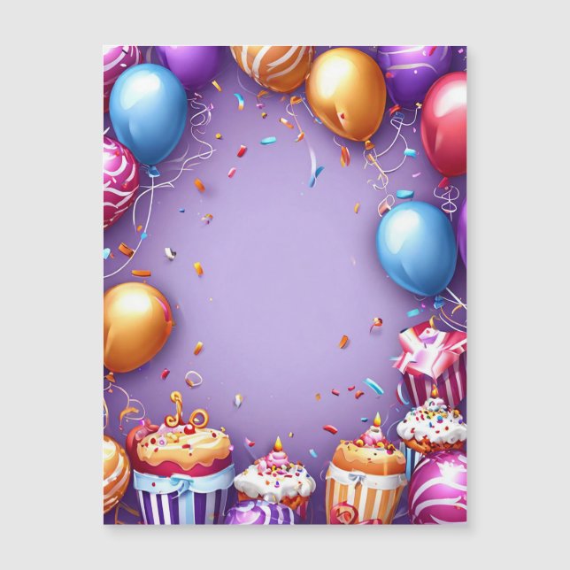 С eindrucksvolle Geburtstagskunst Magneteinladung (Vorderseite)