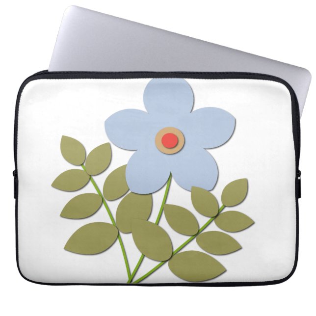 С einfache blaue Blume Laptopschutzhülle (Vorderseite)