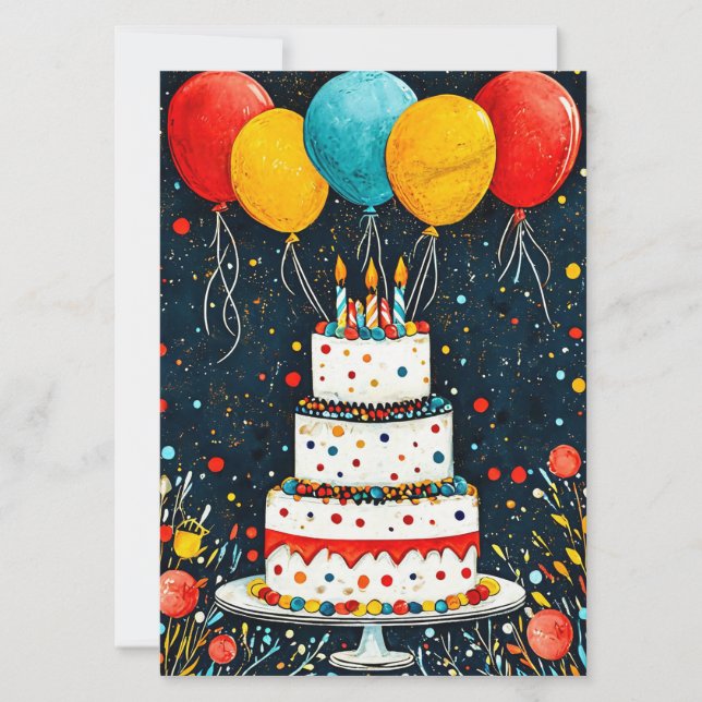 С Frühlingsballons Einladung (Vorderseite)