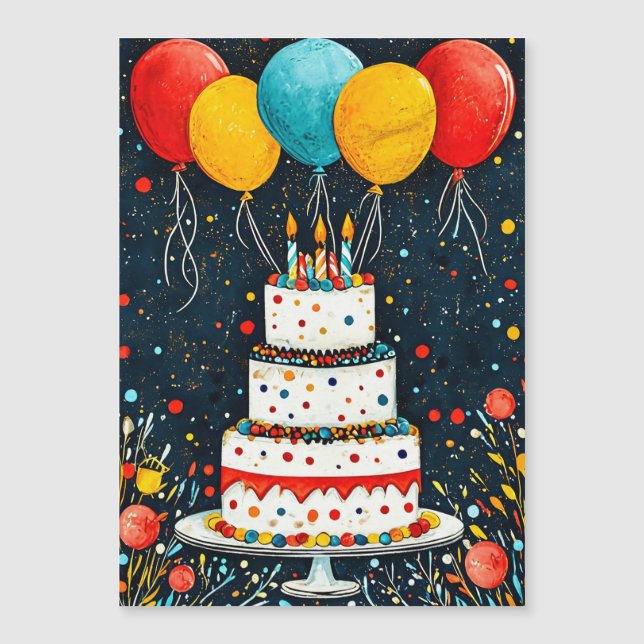 С Frühlingsballons Magneteinladung (Vorderseite)